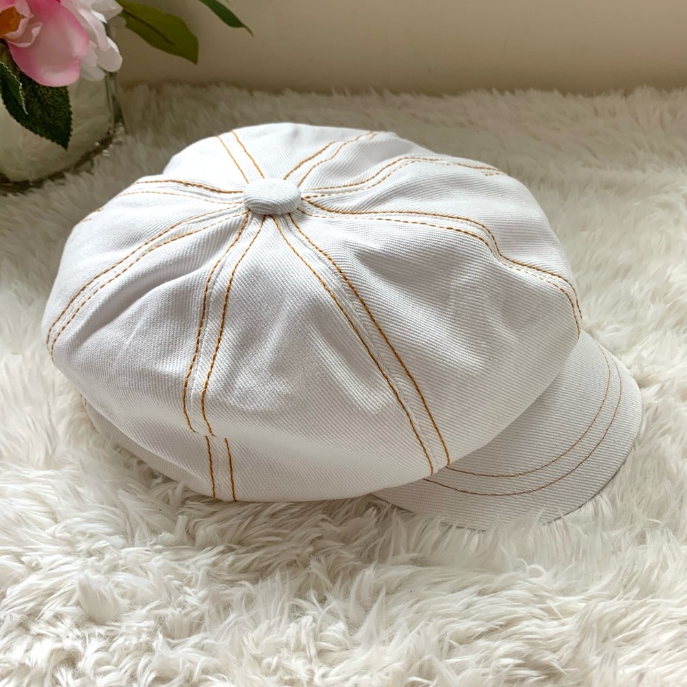 NWT Free People Blakey Bubble Cadet Hat in Ivory White - Picture 13 of 15